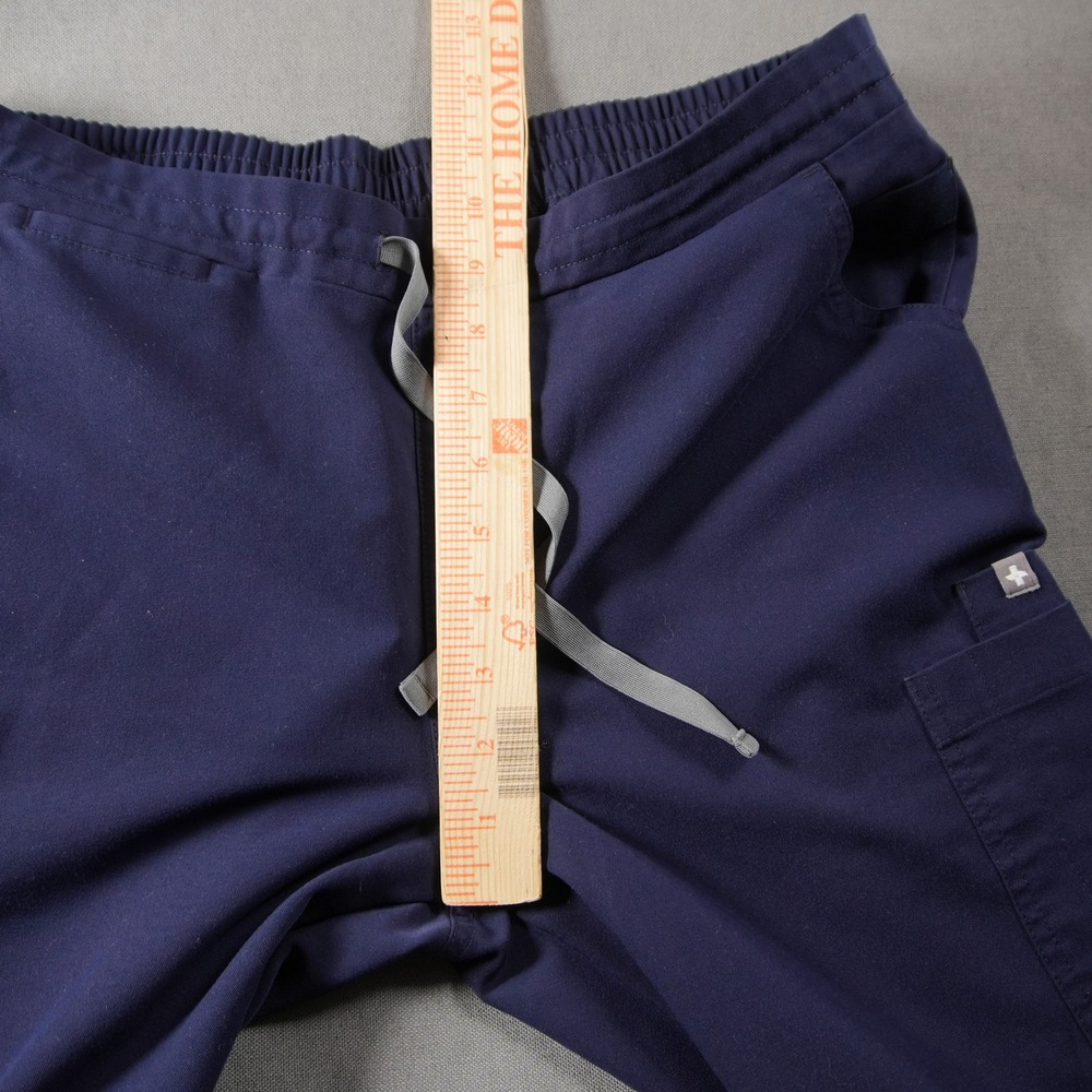 FIGS Straight Leg Skinny Drawstring Cargo Women Scrub Pants M Blue Medical - Picture 4 of 13
